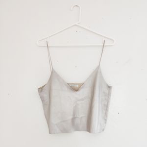 Zara faux leather crop tank